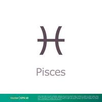 pisces - zodiaken tecken ikon vektor logotyp mall illustration design. vektor eps 10.