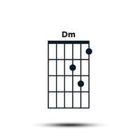 dm, Basic Gitarre Akkord Diagramm Symbol Vektor Vorlage