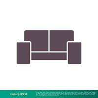 Sofa Couch Symbol Vektor Logo Vorlage Illustration Design. Vektor eps 10.