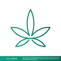 Grün Marihuana Hanf Blatt Symbol Vektor Logo Vorlage Illustration Design. Vektor eps 10.