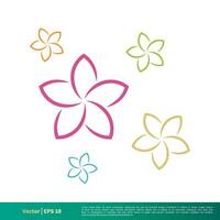 plumeria frangipani blomma spa ikon vektor logotyp mall illustration design. vektor eps 10.