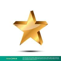 Gold Star Symbol Vektor Logo Vorlage Illustration Design. Vektor eps 10.