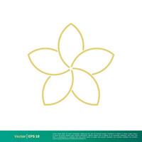 Plumeria Frangipani Blume Spa Symbol Vektor Logo Vorlage Illustration Design. Vektor eps 10.