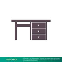 Tabelle - - Möbel Innere Symbol Vektor Logo Vorlage Illustration Design. Vektor eps 10.
