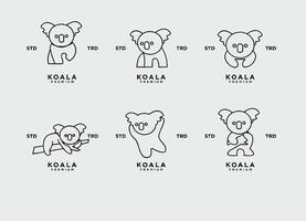 Koala Gliederung Logo Symbol. australisch Tier zum Netz und Design vektor