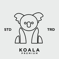 koala översikt logotyp ikon. australier djur- för webb och design vektor