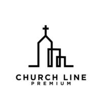 Kirche Single Linie Logo vektor