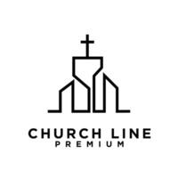 Kirche Single Linie Logo vektor