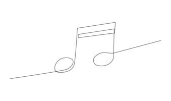 kontinuerlig enda linje teckning av musik anteckningar vektor