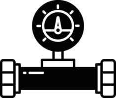 Rohr Meter Glyphe und Linie Vektor Illustration