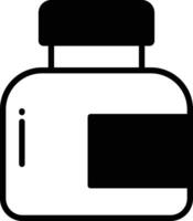 bläck flaska glyf och linje vektor illustration