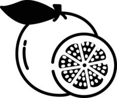 grapefrukt skära glyf och linje vektor illustration