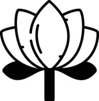 Lotus Blume Glyphe und Linie Vektor Illustration