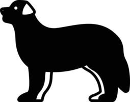 Berner berg hund glyf och linje vektor illustration