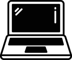 Laptop Bildschirm Fußball Glyphe und Linie Vektor Illustration