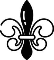 fleur de lis glyf och linje vektor illustration