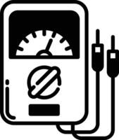 ammeter glyf och linje vektor illustration