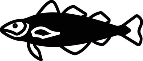 torsk fisk glyf och linje vektor illustration
