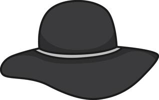 schwarz Hut Symbol im einfarbig Stil isoliert auf Weiß Hintergrund. Hüte Symbol Lager Vektor Illustration.