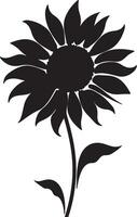 Sonnenblume Silhouette Vektor Illustration Weiß Hintergrund