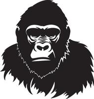 gorilla silhuett vektor illustration vit bakgrund