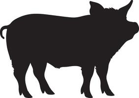 Schwein Silhouette Vektor Illustration Weiß Hintergrund