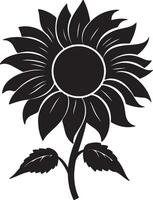 Sonnenblume Silhouette Vektor Illustration Weiß Hintergrund