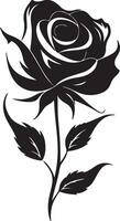 Rose Blume Silhouette Vektor Illustration Weiß Hintergrund