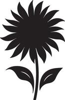 Sonnenblume Silhouette Vektor Illustration Weiß Hintergrund