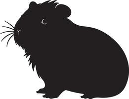 Guinea Schwein Silhouette Vektor Illustration Weiß Hintergrund