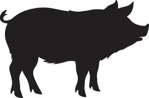 Schwein Silhouette Vektor Illustration Weiß Hintergrund