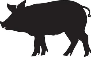 Schwein Silhouette Vektor Illustration Weiß Hintergrund