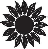 Sonnenblume Silhouette Vektor Illustration Weiß Hintergrund