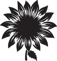 Sonnenblume Silhouette Vektor Illustration Weiß Hintergrund