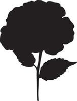 Hortensie Blume Silhouette Vektor Illustration Weiß Hintergrund