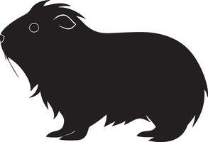 Guinea Schwein Silhouette Vektor Illustration Weiß Hintergrund