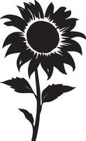 Sonnenblume Silhouette Vektor Illustration Weiß Hintergrund