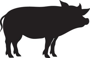Schwein Silhouette Vektor Illustration Weiß Hintergrund