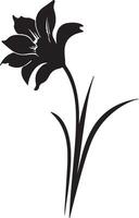 Narzisse Blume Silhouette Vektor Illustration Weiß Hintergrund