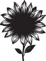 Sonnenblume Silhouette Vektor Illustration Weiß Hintergrund