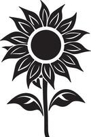 Sonnenblume Silhouette Vektor Illustration Weiß Hintergrund