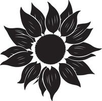 Sonnenblume Silhouette Vektor Illustration Weiß Hintergrund