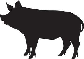 Schwein Silhouette Vektor Illustration Weiß Hintergrund