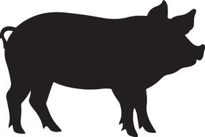 Schwein Silhouette Vektor Illustration Weiß Hintergrund