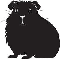 Guinea Schwein Silhouette Vektor Illustration Weiß Hintergrund