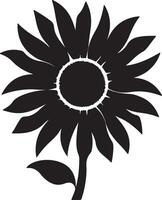 Sonnenblume Silhouette Vektor Illustration Weiß Hintergrund