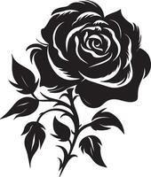 Rose Blume Silhouette Vektor Illustration Weiß Hintergrund