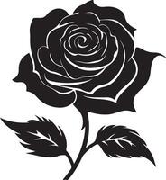 Rose Blume Silhouette Vektor Illustration Weiß Hintergrund