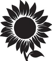 Sonnenblume Silhouette Vektor Illustration Weiß Hintergrund