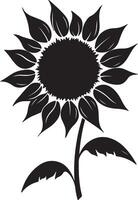 Sonnenblume Silhouette Vektor Illustration Weiß Hintergrund